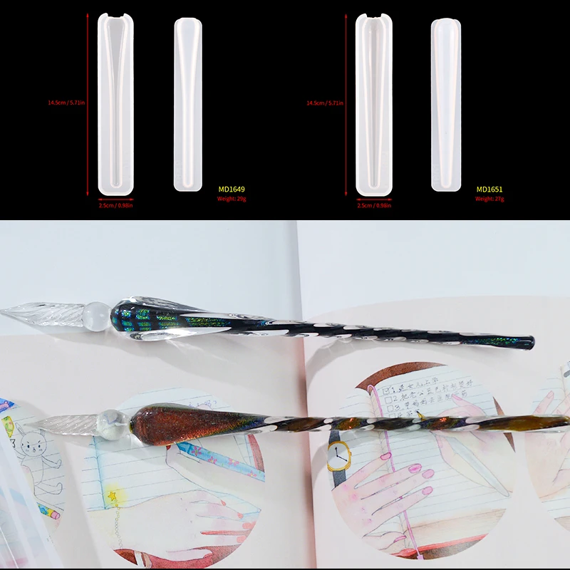 

DM053 Transparent Crystal Epoxy Dip Pen Molds Silicone Resin Refills For DIY Jewelry Making Handicraft Supplies