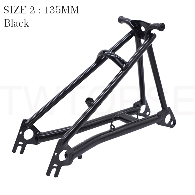 Black Frame 135mm TWTOPSE, титановая Велосипедная вилка для Brompton, складная велосипедная передняя вилка, задняя Треугольная рама 1& 1/", легкая 16", размер, часть - Цвет: Black Frame 135mm
