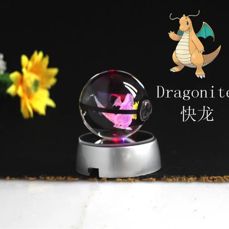 Pokemon Кристалл Прозрачный 3d лампа диаметр 5 см кнопка сотовый стеклянный шар необычные ночные светильники игрушка Покемон для декоративных подарков - Цвет: Diameter 5cm