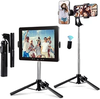 wireless bluetooth selfie stick phone tablet tripod stand dual phone holder foldable remote control for gopro vlog live tiktok
