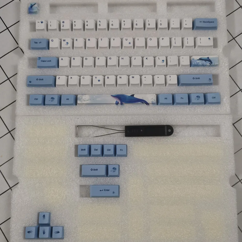 Колпачок для механической клавиатуры GH60 GK61 с изображением синего Кита 73 клавиши
