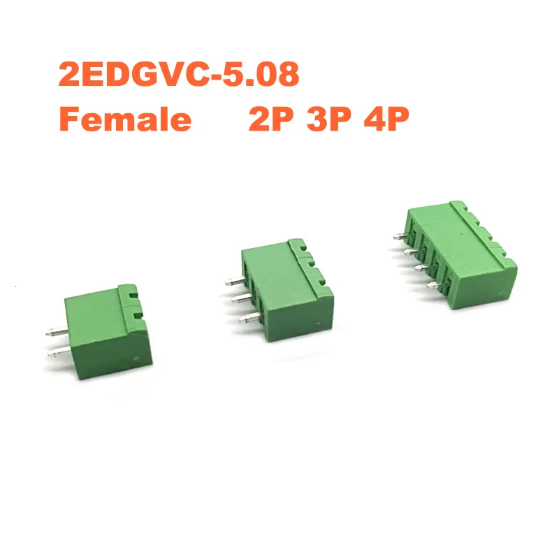 50 шт шаг 5 08 мм 2/3/4P винт подключенный PCB клеммный блок разъемы Morsettiera 2EDGKA + VC прямой
