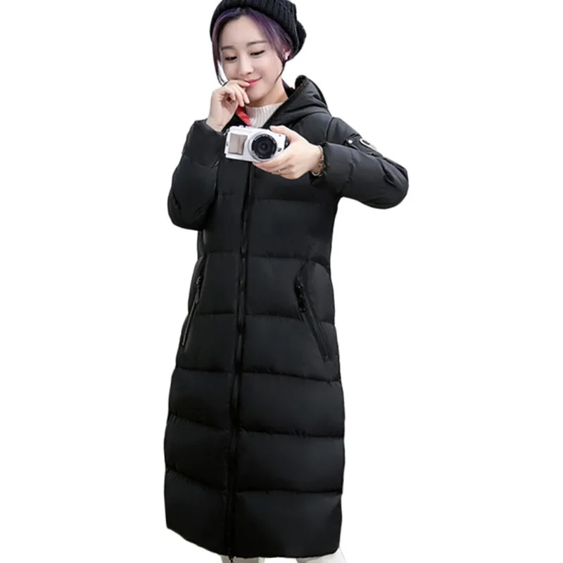 Large Size M-4XL Winter Women Eyes Hooded Hair Ball Cotton Padded Long Jacket Coat Girl Student Fashion Parka LH363 |