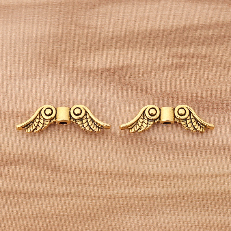 30 шт. античный разделитель ангела золотого тона &quotкрылья&quot бисер 2 сторонний для