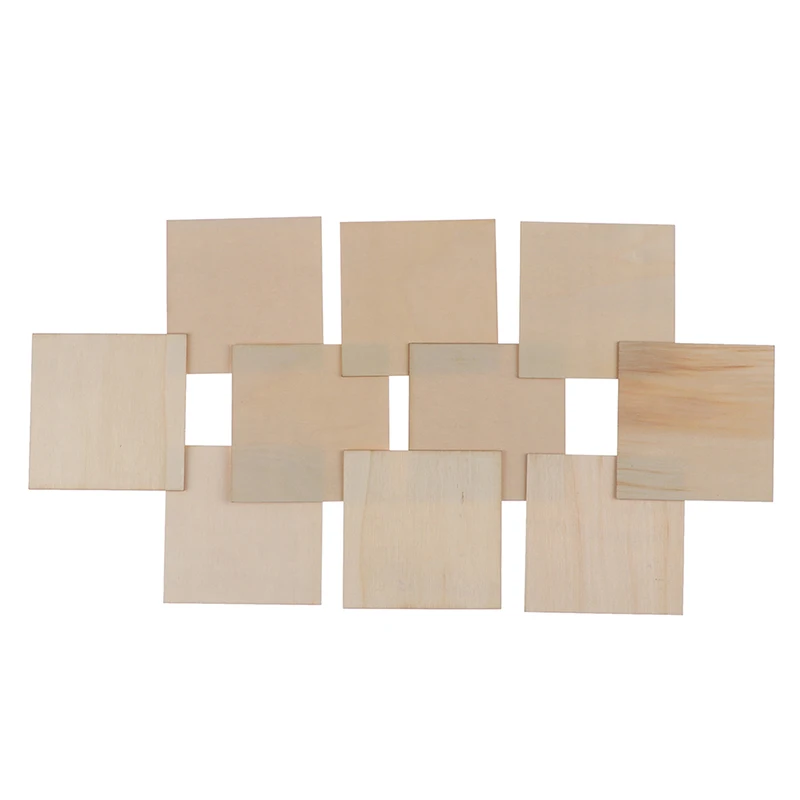 

New 10pcs/bag 100*100*1.5mm Wood Sheet Wooden Plate Model for DIY House Toys