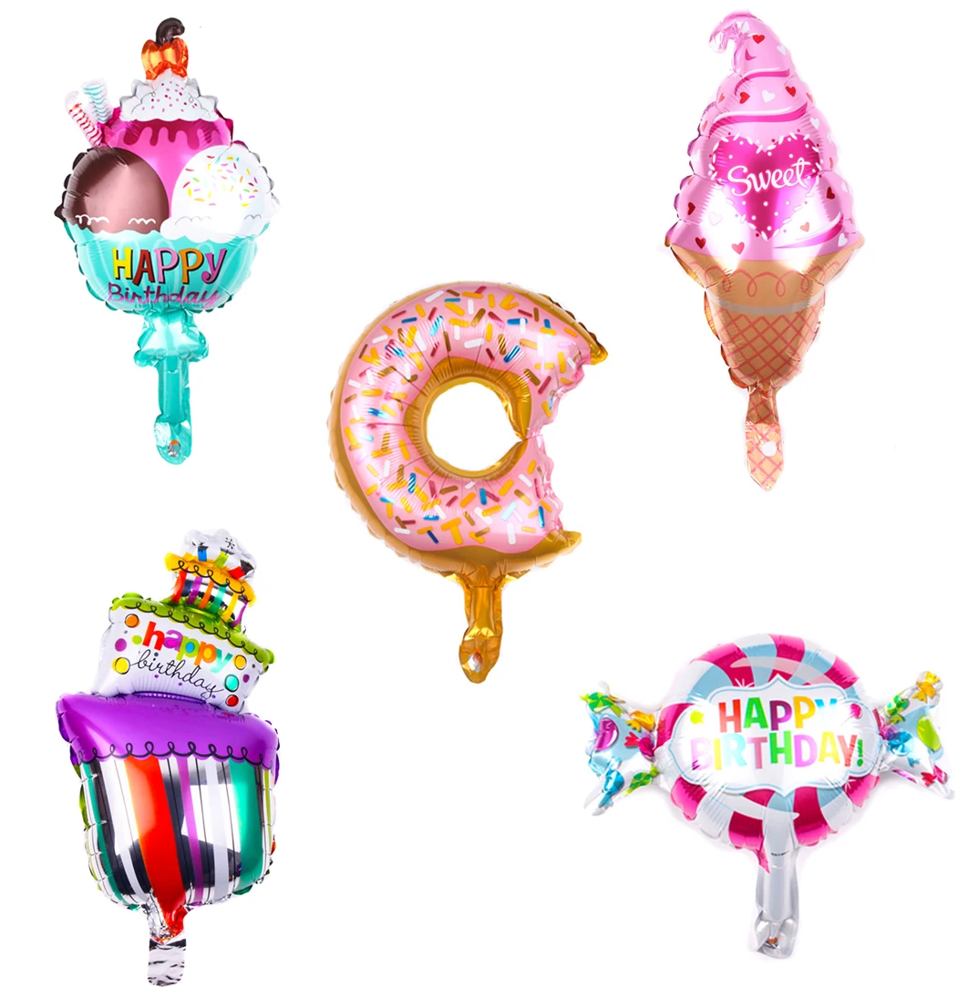 Воздушный шар из фольги в виде мороженого конфет пирожных пончиков 5 шт. | Дом и