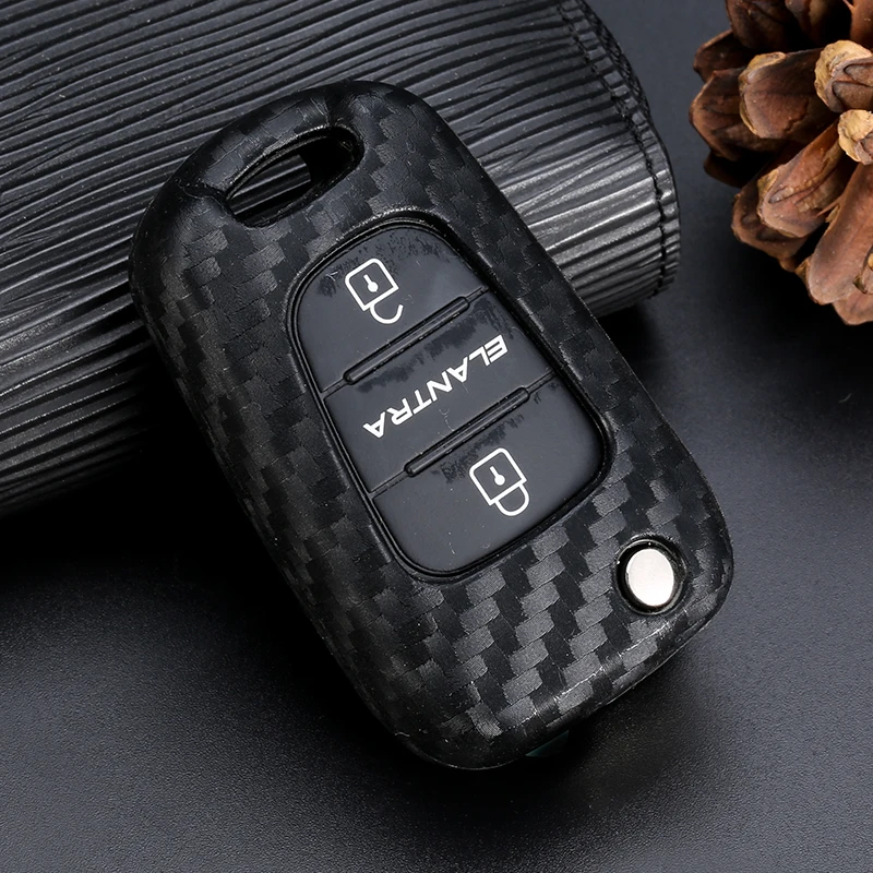 Carbon Fiber TPU Key Case Cover keyring For Hyundai I30 IX35 Accent I20 Sonata Kia K2 K5 Sportage L811 Sorento key case |