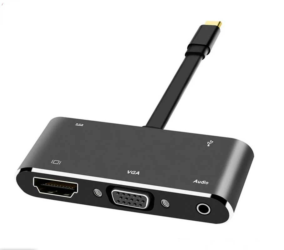 

Адаптер Type-C Thunderbolt 3-HDMI-совместимый VGA USB 3,0 C Aux для MacBook Samsung S20 Dex Surface Xiaomi 10 TV PS5
