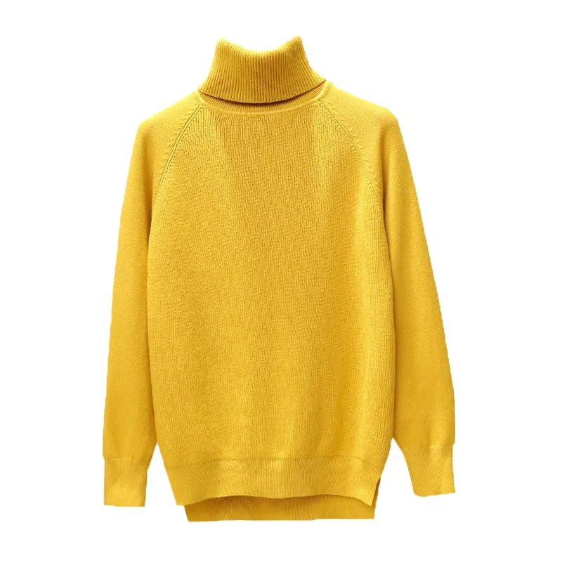 

2019 New Thick Turtlneck Cowl Neck Solid Women Sweater Streetwear Knitted Pullovers Top Autumn Winter Clothes Red Yellow Black
