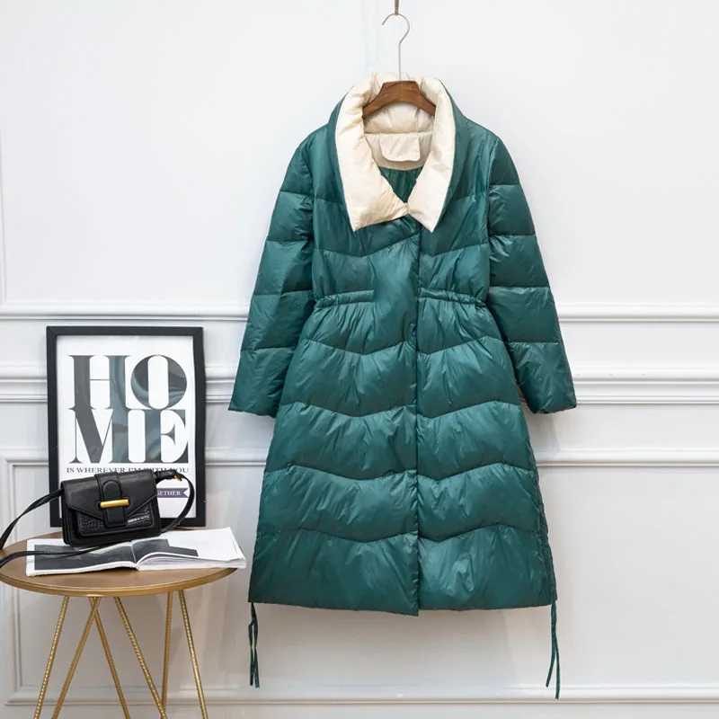 Зимняя куртка женская 2019 Новая Женская пуховая ультра-легкая тонкая белая теплая