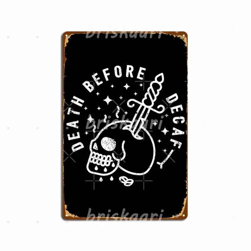

Металлические плакаты Death Before Decaf, декор для стен в стиле кинотеатра, гостиной, клуба, бара