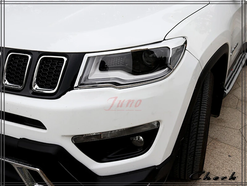 Для Jeep Compass 2017 ABS хром 2 шт./компл. автомобильные аксессуары Передняя крышка лампы