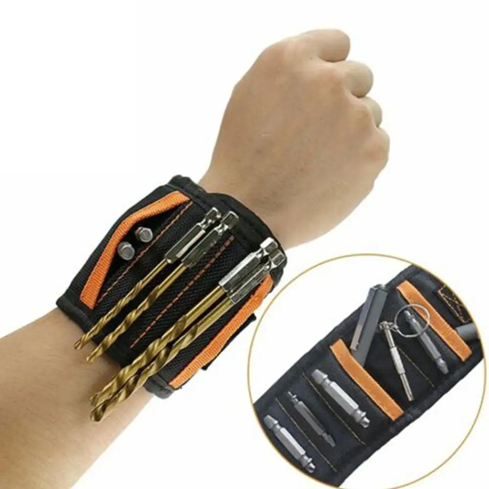 

New Magnetic WristBand Strong Magnets Portable Bag Electrician Tool Bag Screws Drill Holder Repair Tool Bag Magnetic Wrist Band