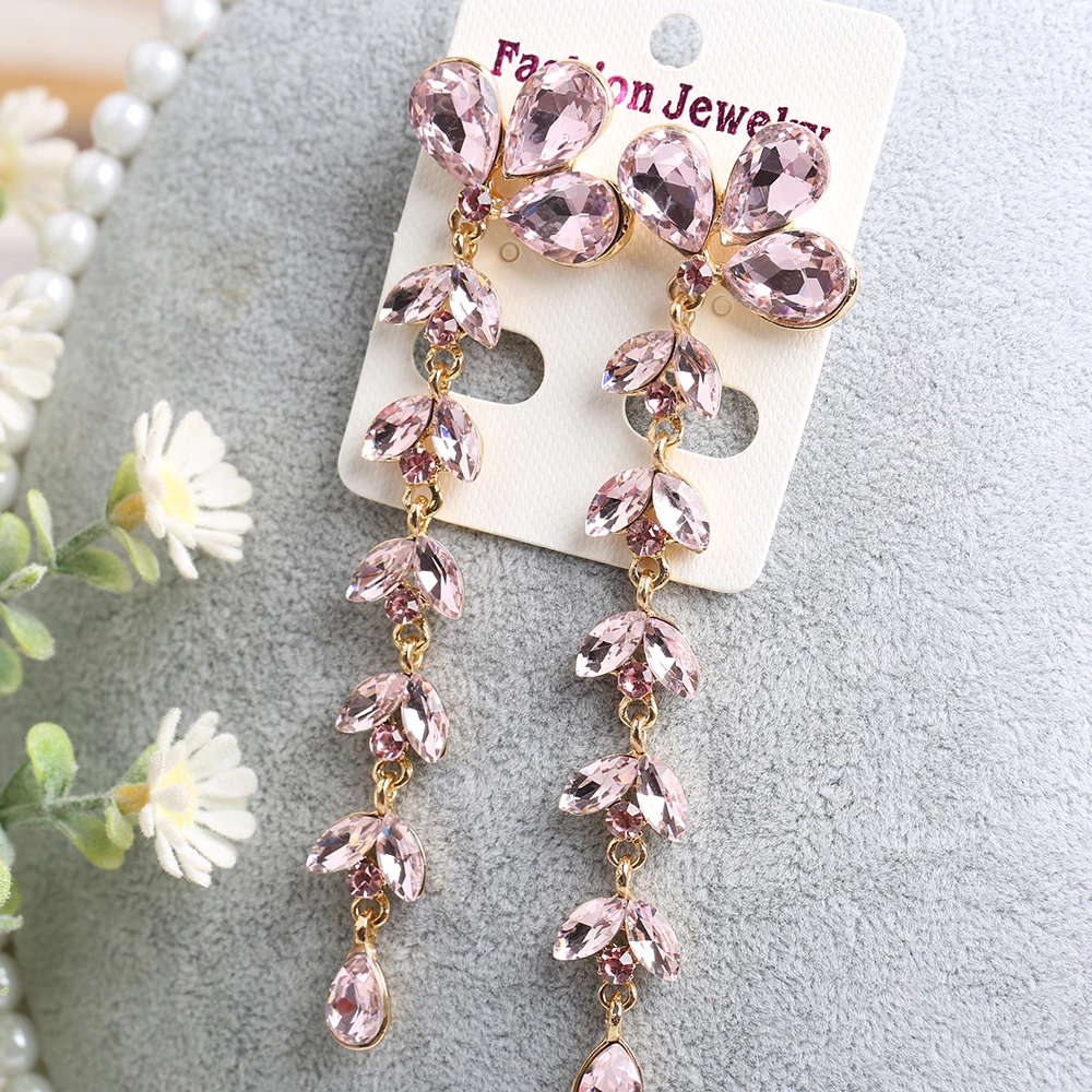 Женские длинные серьги с цветком элегантные висячие ювелирные украшения