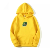man woman pullover sweatshirt funny graffiti print sad frog hoodies fashion mens womens hip hop fleece yellow pink hooded 3xl