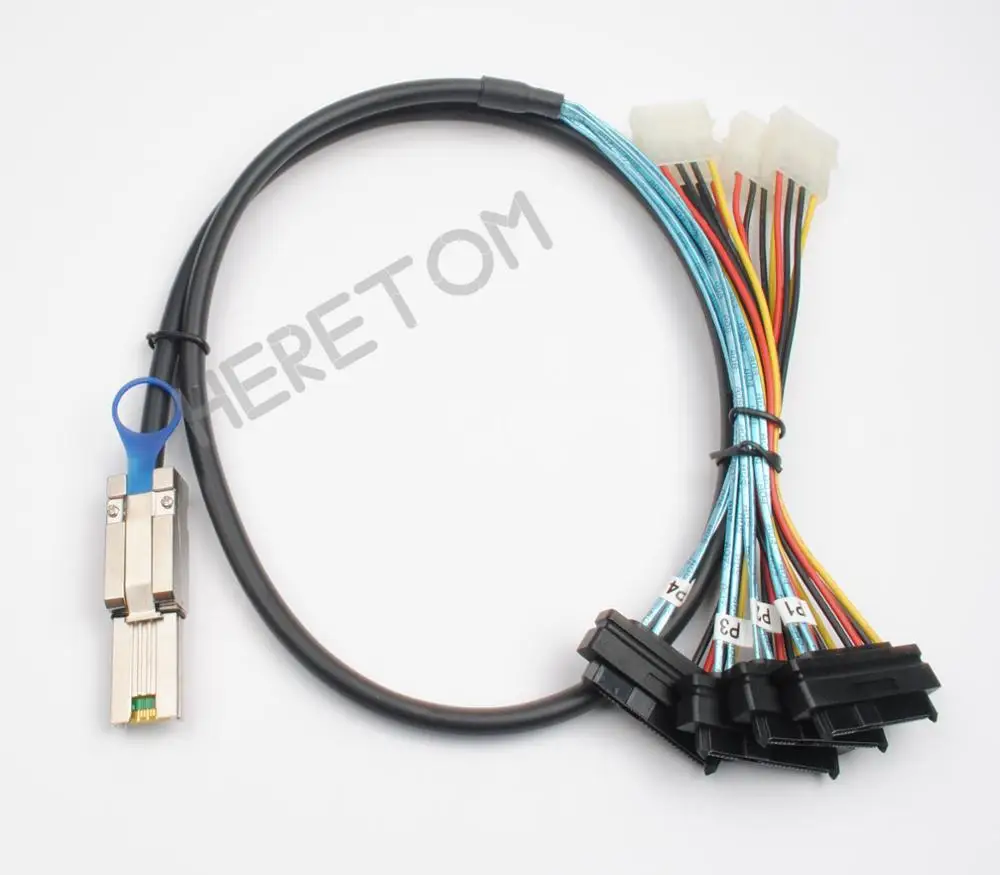 100 см SAS SATA кабель Mini SAS 4x Mini SAS26P SFF-8088 to 4 SFF 8482 SAS29P SAS Power Cabe 1 м