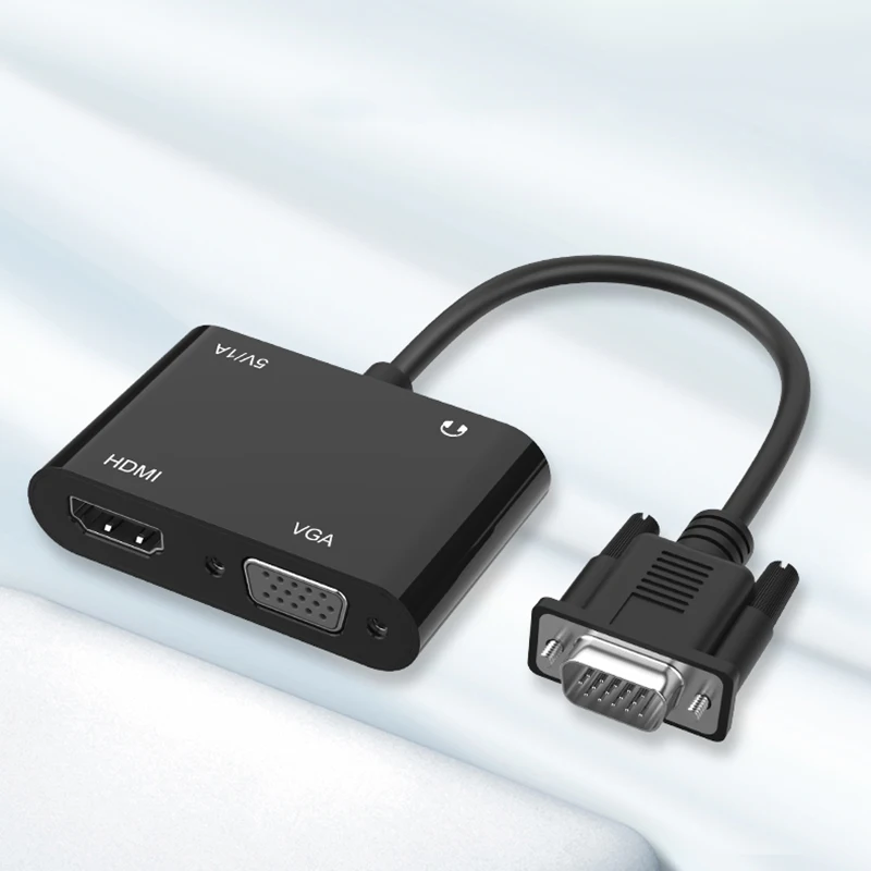 VGA в HDMI сплиттер видео конвертер с поддержкой двух дисплеев для ПК проектор HDTV