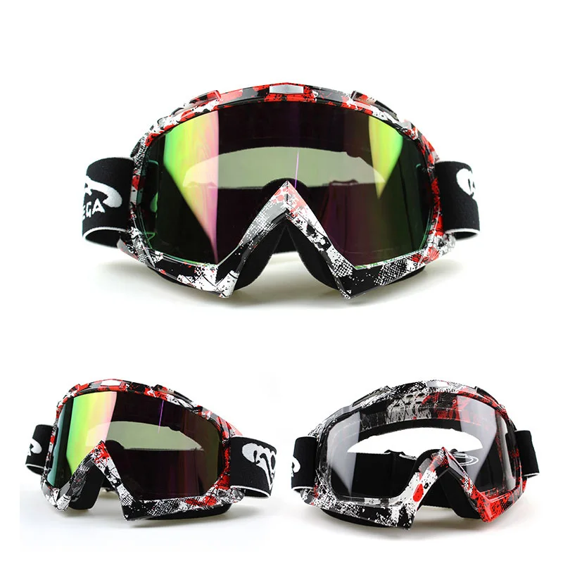 

New Goggle Tinted UV Stripe Motorcycle Goggles Motocross Bike Cross Country Flexible Goggles Sport Glasses