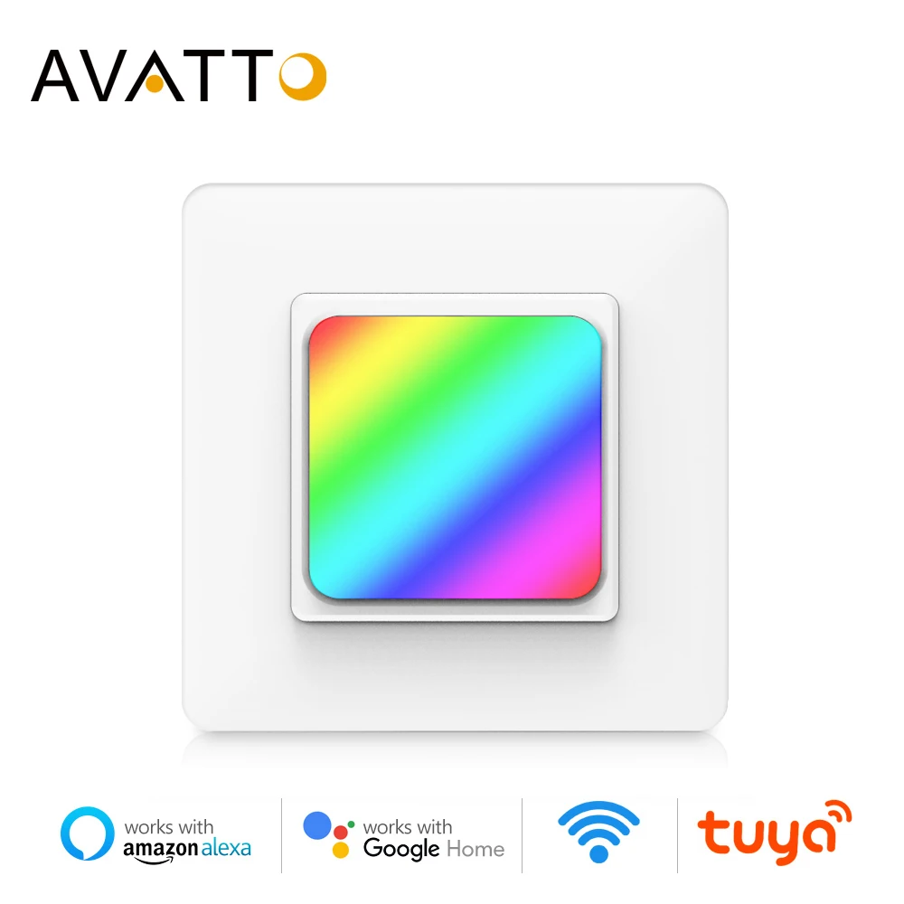 Умсветильник выключатель AVATTO Tuya с RGB-подсветильник кой настенный дистанционным