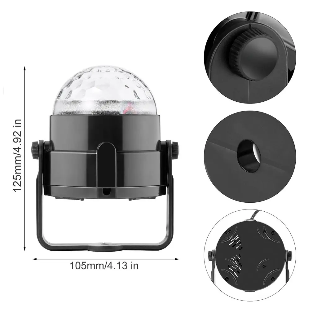 

LED Party Lights Ball DJ Disco Lights 3W RGB LED Stage Light 7 Colors Sound KTV Bar Strobe Light With Remote Control