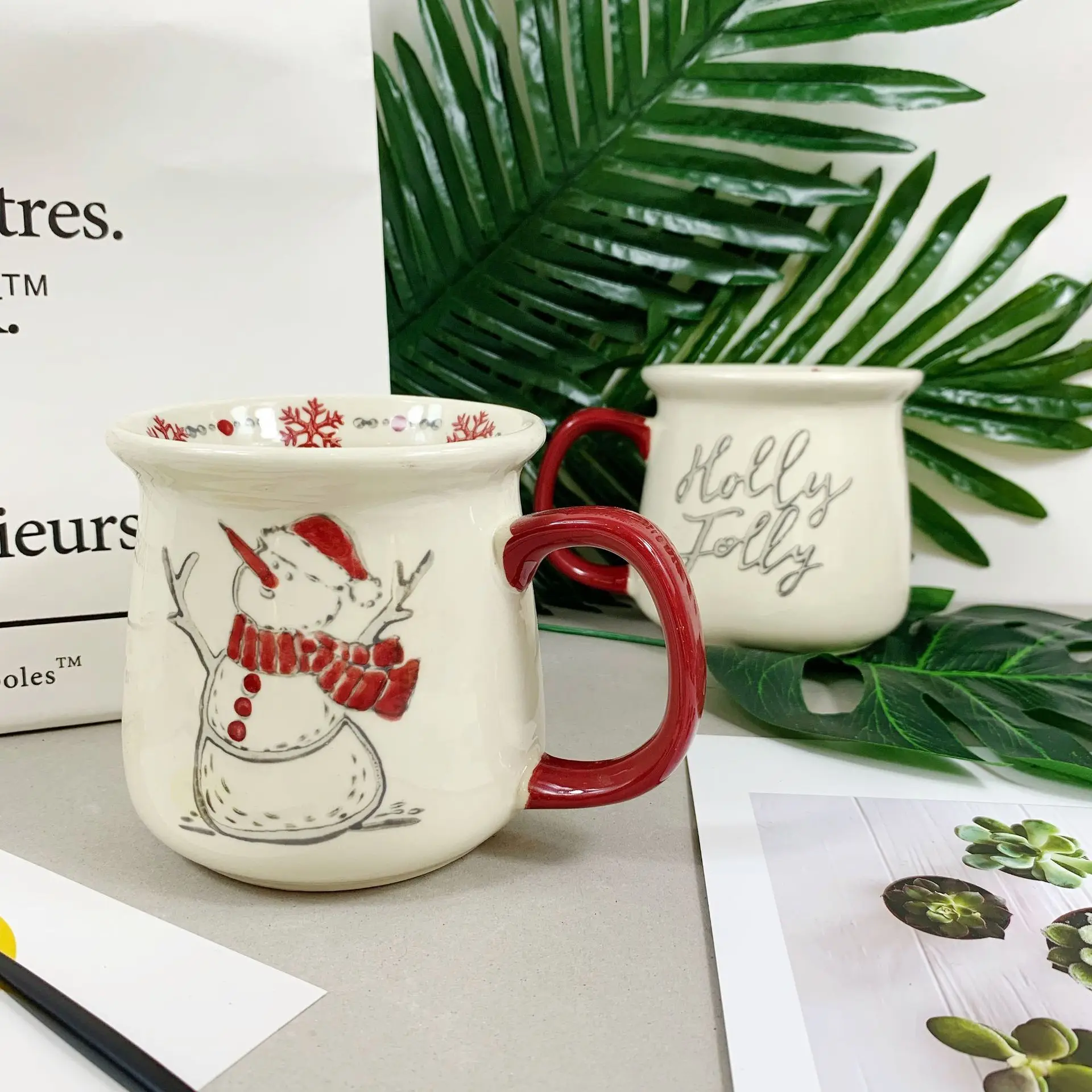 Кофейные кружки с мультяшным изображением снеговика высококачественные