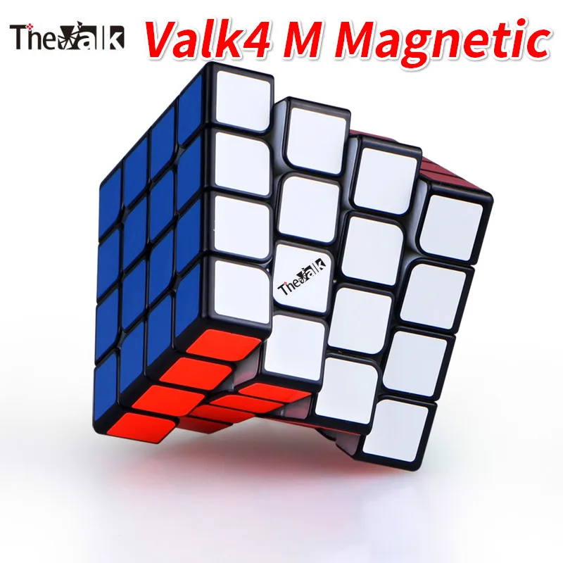 Qiyi Valk4 M 4x4x4 Магнитный магический куб без наклеек скоростной куб VALK 4 M Черный Valk4M куб кубики развивающие игрушки