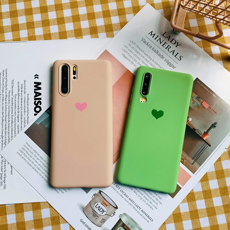 Цветной мягкий чехол Love для телефона Huawei P10 Plus P20 P30 Mate 10 20 Nova 3 3i Honor 8 8X 9 10i Lite Pro Play V10