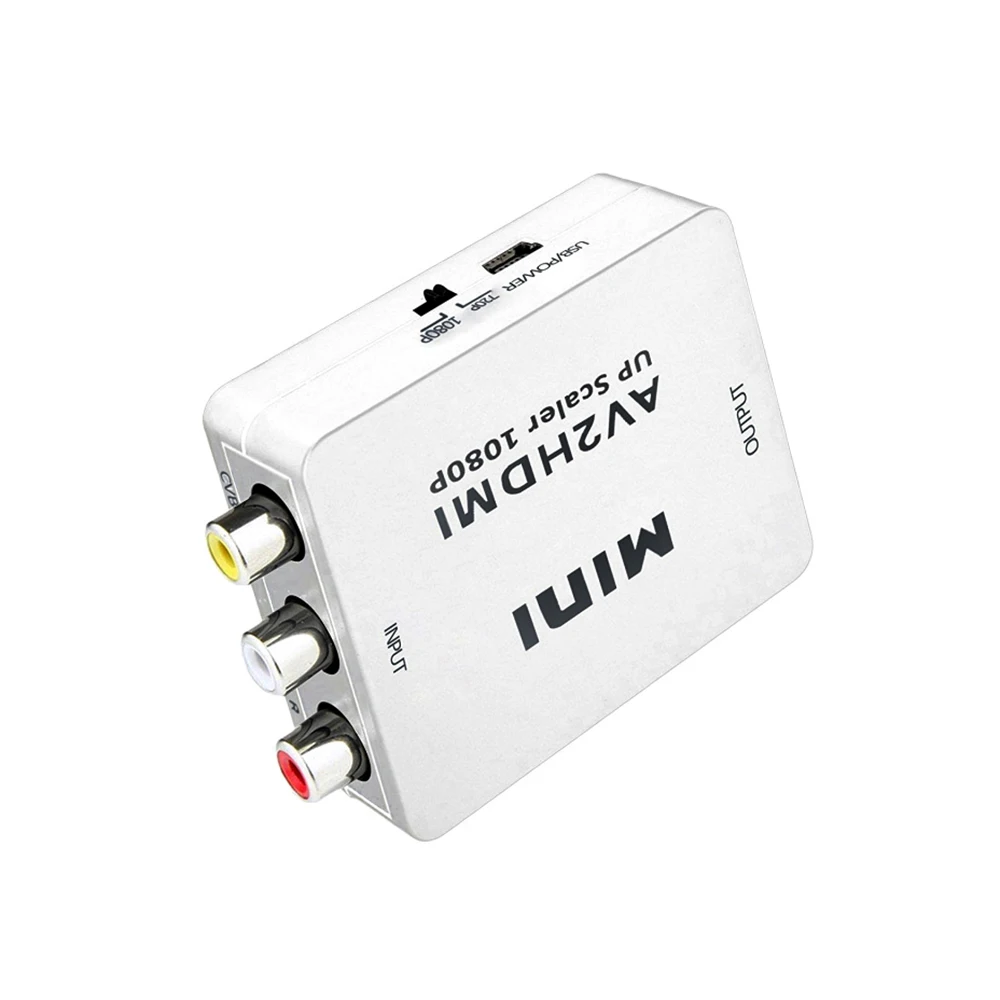 Mini AV to HDMI-compatible Video Converter Box RCA CVBS Adapter for HDTV TV PS3 PS4 PC DVD Xbox Projector | Электроника