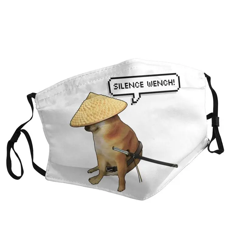 

Cheems Doge беззвучная моющаяся маска для лица унисекс забавная маска Шиба-ину против пыли и смога женская маска