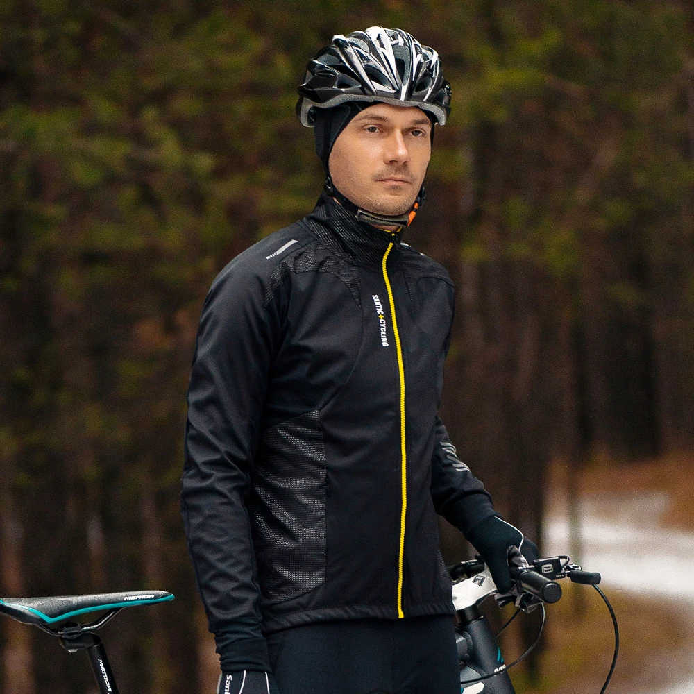 

Мужская велосипедная куртка Santic, зимняя ветрозащитная куртка для горного велосипеда, сохраняющая тепло, быстросохнущая, высокая эластично...