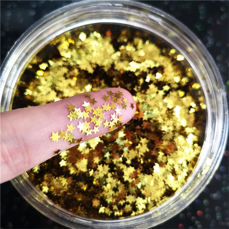 Ультратонкие Блестки для дизайна ногтей 3 мм мини Экологичная блестка из ПЭТ