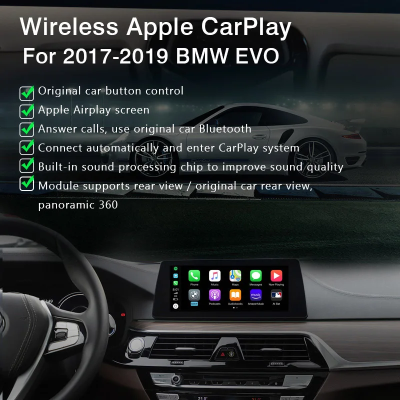 Беспроводной Apple Carplay Android авто интерфейс для BMW EVO 2017 2019 CaPlay X1 X2 X3 X4 X5 X6 1 6 серии