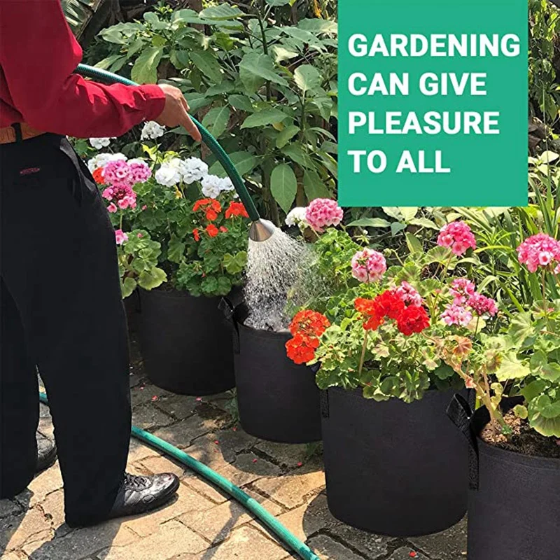 

12 Pcs Planting Bucket Planting Bag Breathable Non-Woven Seedling Bag Planting Bucket 5 Gallon & 3 Gallon