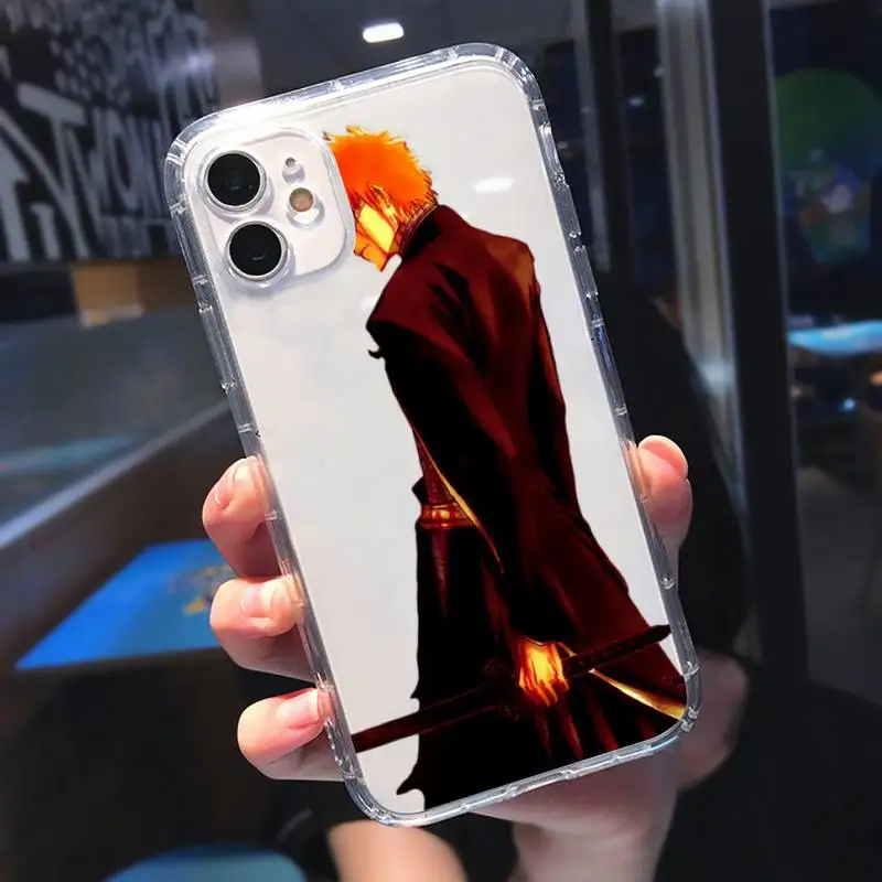 

Anime Kurosaki Ichig BLEACH cool Phone Case Transparent for iPhone 11 12 mini pro XS MAX 8 7 6 6S Plus X 5S SE 2020 XR