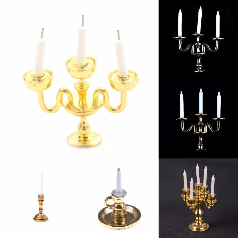 1/12 кукольный домик миниатюрная мебель Металлический Подсвечник подсвечники