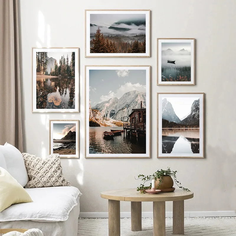 Настенная картина с изображением природы и гор настенное украшение в