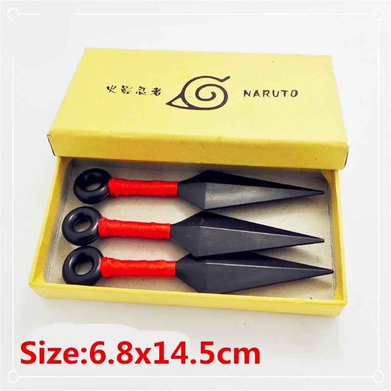 3pcs/box High quality 3styles NARUTO Hatake Kakashi Deidara Haruno Sakura Kunai Shuriken Weapons Cosplay PVC Accessories | Тематическая
