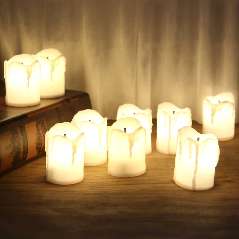 

Plastic Battery Powered LED Candle Light Flameless Tealight Festival Wedding Decor