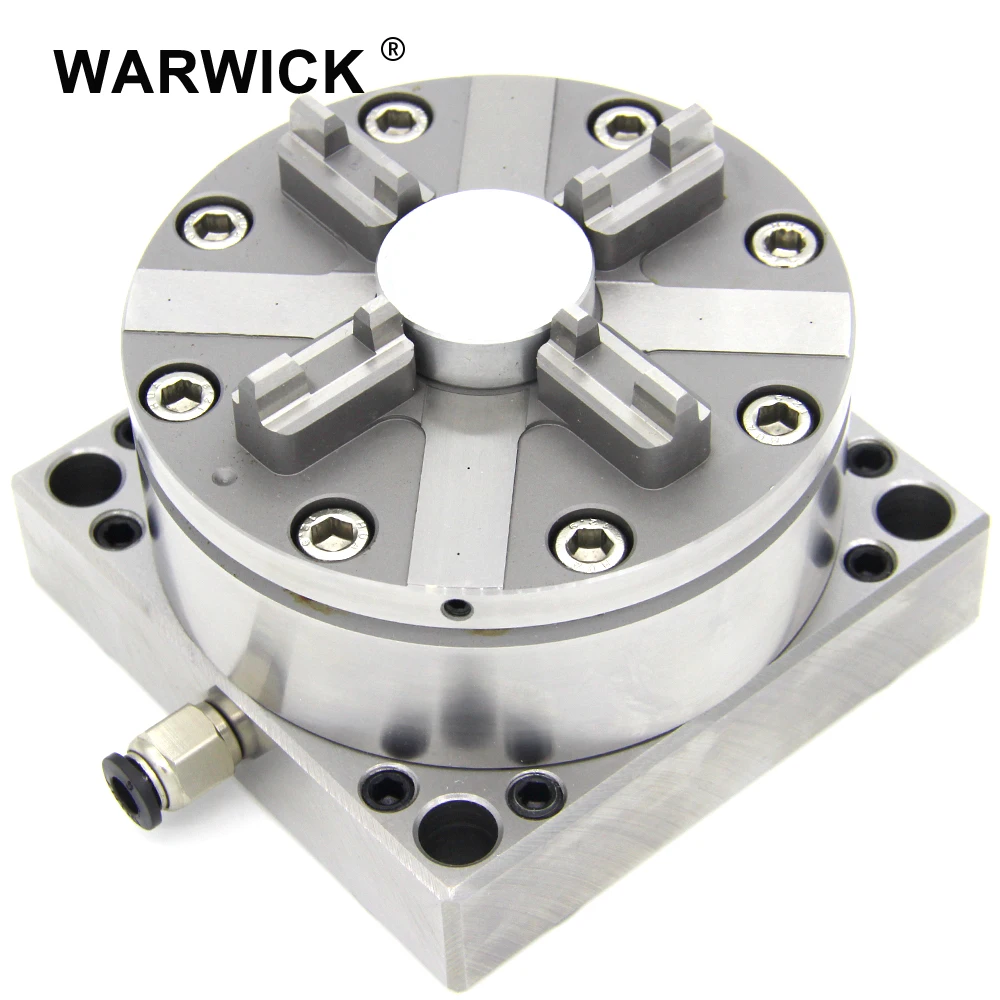 

4 Jaw Solid Built-in Cylinder Pneumatic vacuum Chuck D100 with Functional Base