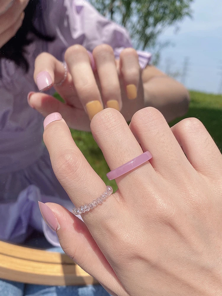 2021 винтажное резиновое кольцо корейские весенние красочные Кристальные бусины