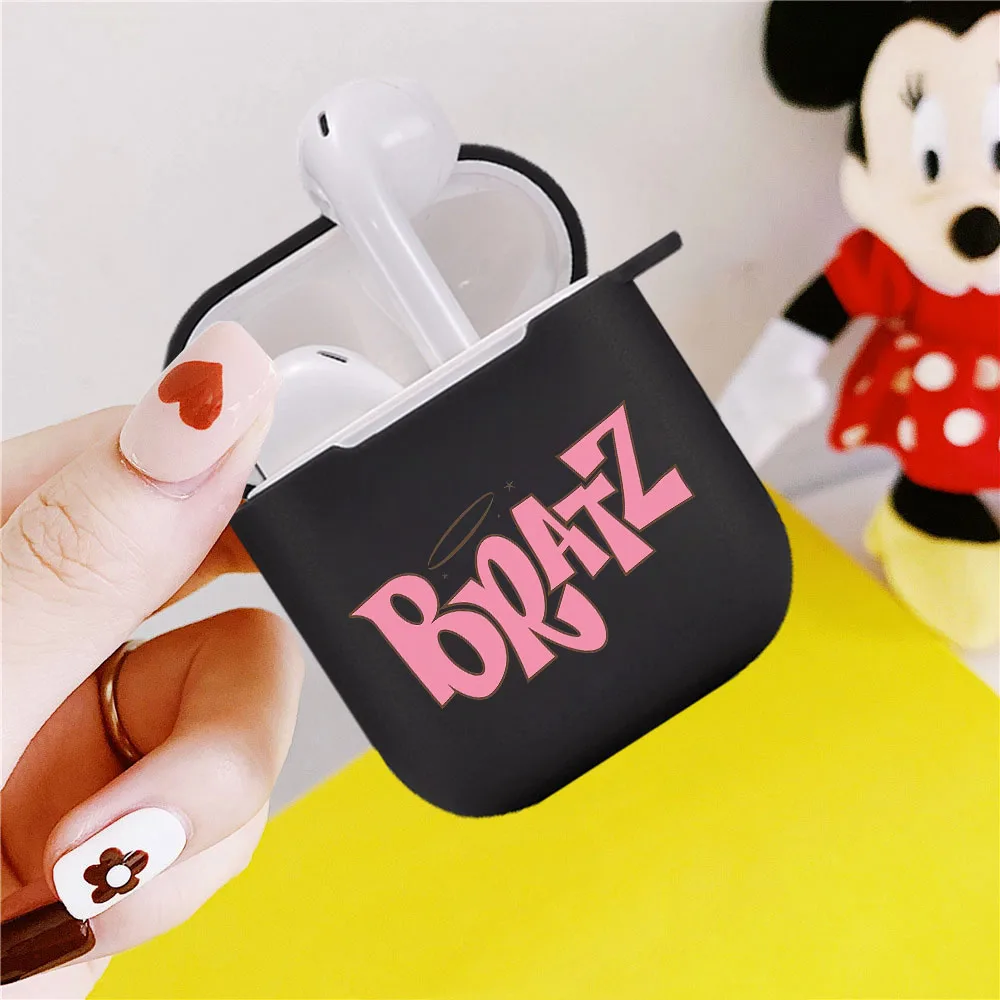 

Fashion Brand Doll Bratz letters Fundas Soft Case for Apple AirPods 2 1 Silicone Wireless Bluetooth Earphone Box AirPod Cover