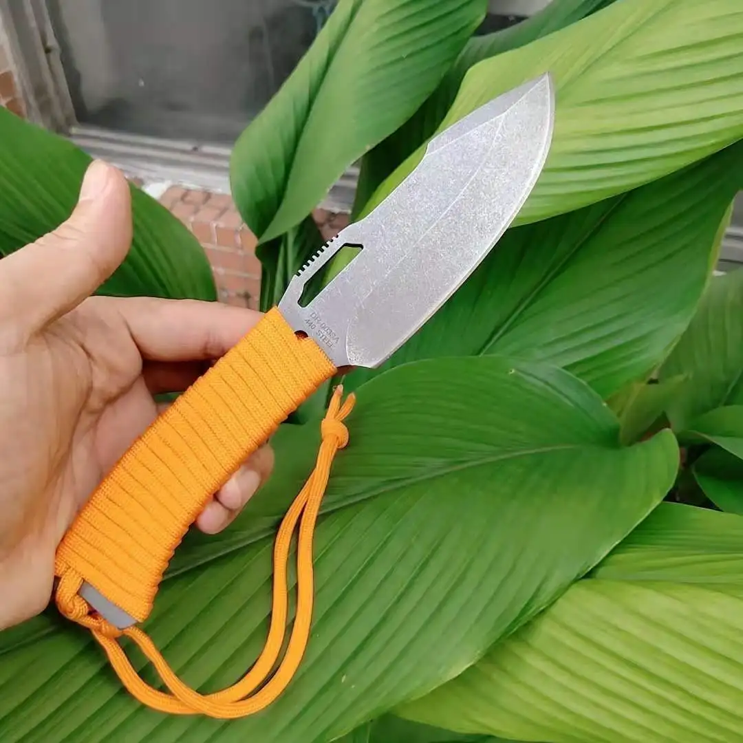 Чистый ручной Кованый прямой нож 59HRC из высокоуглеродистой стали для выживания в