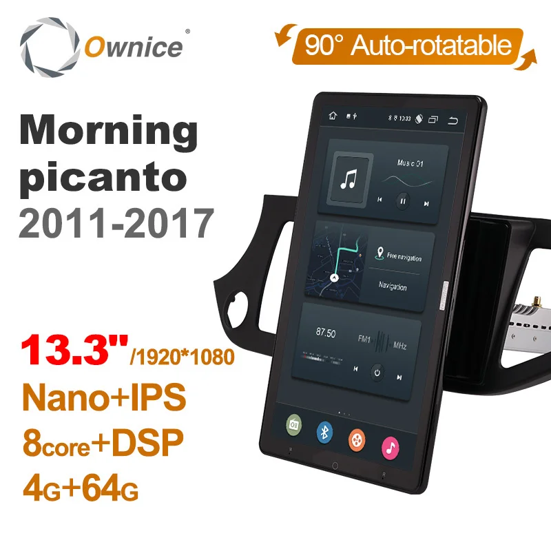 

Автомагнитола Ownice, мультимедийный проигрыватель с возможностью поворота на 1920*1080, 13,3 дюймов, Android 10,0, для Kia Morning picanto 2011 - 2017