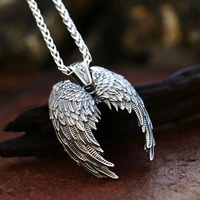 vintage saint michael angel wing pendant necklace for men punk hip hop exquisite detail men necklace fashion jewelry gift