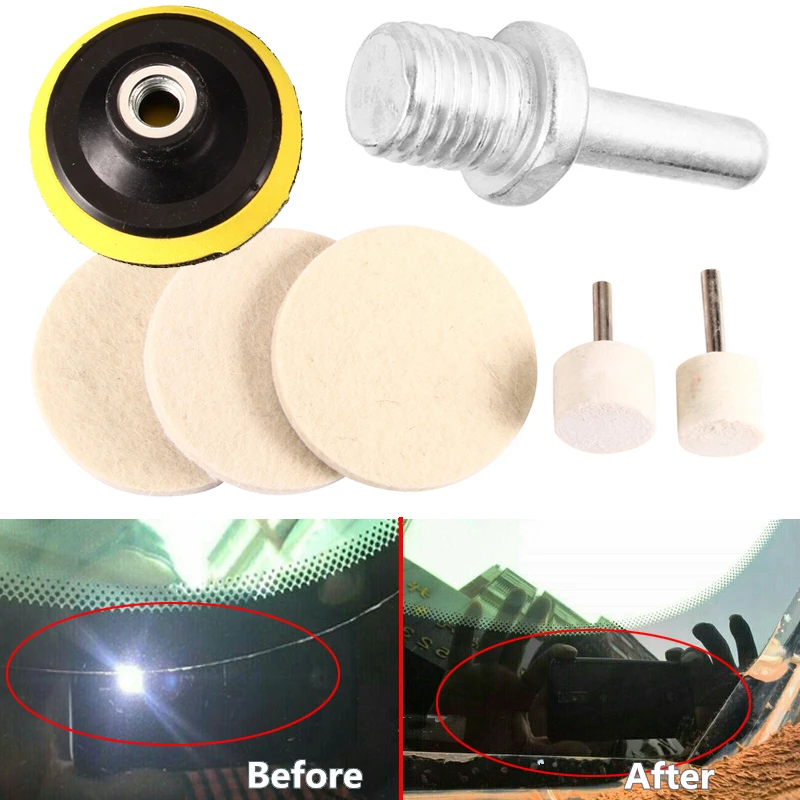 

9pcs/Set 8Oz Cerium Oxide Powder Watch Car Glass Polishing Kit Glass Scratch Removal Polishing Pad And Wheel 75mm Backing Pad