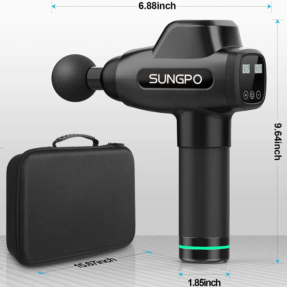 

Massage Gun Muscle Neck Back Massager Deep Tissue Percussion Shoulder Massager Super Quiet Brushless Motor