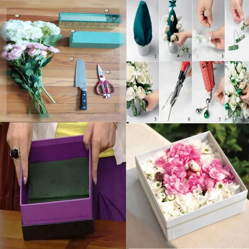 

1pcs Floral Foam Block Brick DIY Inserting Dry Flower Bouquet Holder Florist Blocks For Wedding Party Garden Floristry Decor