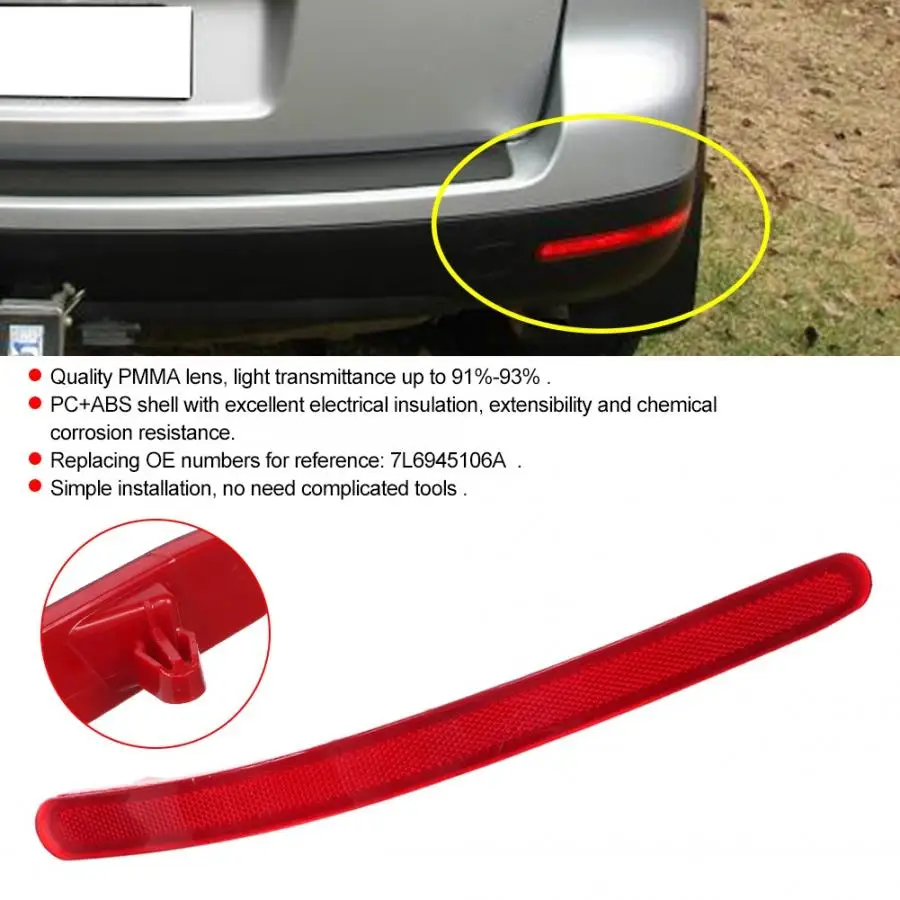 1pc Auto Car Rear Bumper Right Side Lights Lamp Reflector 7L6945106A Replacement For Touareg 2003-2010 Accessories | Автомобили и