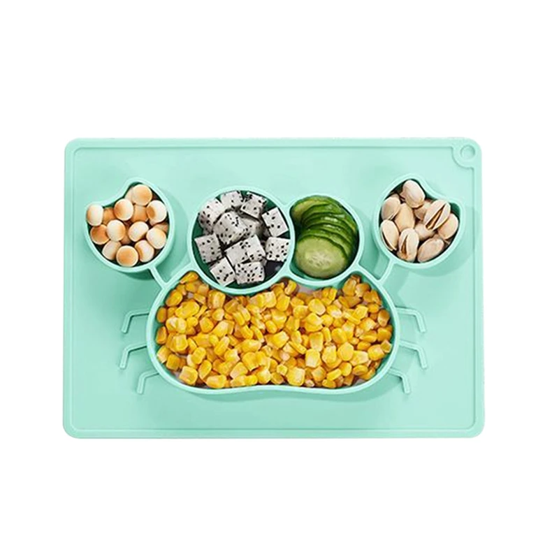 2шт BPA Бесплатно Детские Силиконовые обеденные тарелки ложка для малышей пищевые