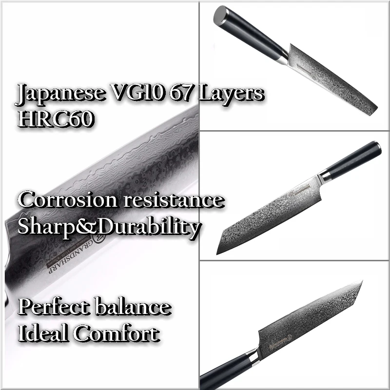Японские кухонные ножи VG10 из дамасской стали 8 2 дюйма Ручка G10 острый японский